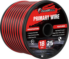 18 Gauge Wire 25FT, 18AWG 2 Conductor Red Bla...