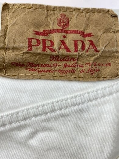 PRADA 2023AW 5-Pocket Jeans with Triangle Plaid/ Size 27/ Cotton/ White/ GEP351 thumbnail 4