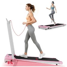 Under Desk Folding 3in1 Pink Treadmill Incline Remote Control Bluetooth Speaker