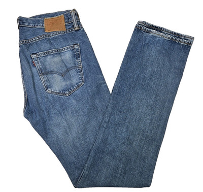 Levi s 501 Mens Jeans W33 L36 Blue Stonewash Straight Leg
