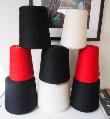 Misc. SPOOLS Yarn/Thread ZEGNA Baruffa CASHWOOL 2/30 - Black, Red, White