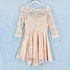 Free People Dress Womeens 6 Cream Lace A Line Romantic Feminine Fairycore Tea