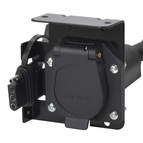 4 Pin to 7 Pin Trailer Adapter with Mounting Bracket Round RV Blade Plug Socket - Picture 14 of 20