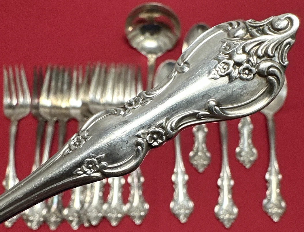 16 Pc ORLEANS Silverplated Mix SALAD FORKS SOUP SPOONS & LADLE International