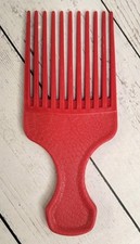 Vintage Goody Plastic Textured Reptile Print Hair Pick Comb Lift USA Red