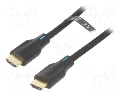PVC HDMI Stecker,beiderseitig L: 1,5m Kabel Textil schwarz