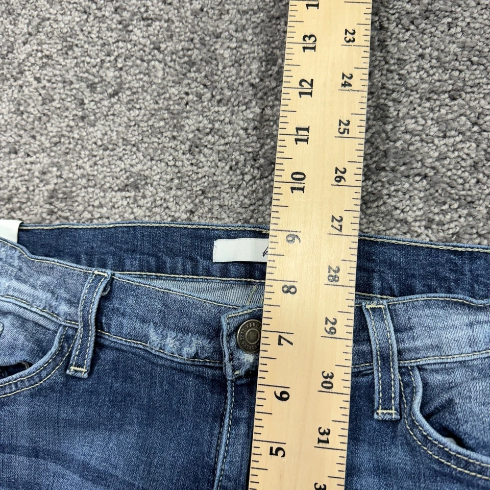 Pantalones de mezclilla KanCan para mujer 29 azules rectos elásticos lavado medio preppy informales Foto 4 de 4