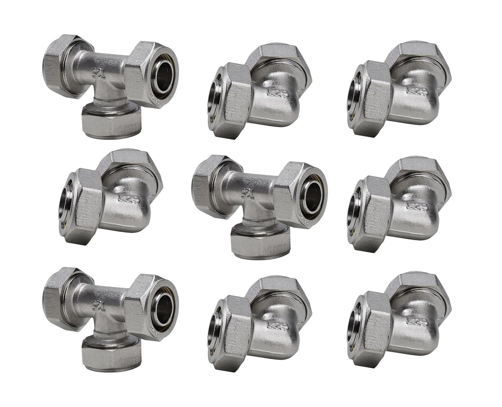Hose 3/4" Air Fittings Kit, 3pcs 3/4-inch Tee Air Line Fitti