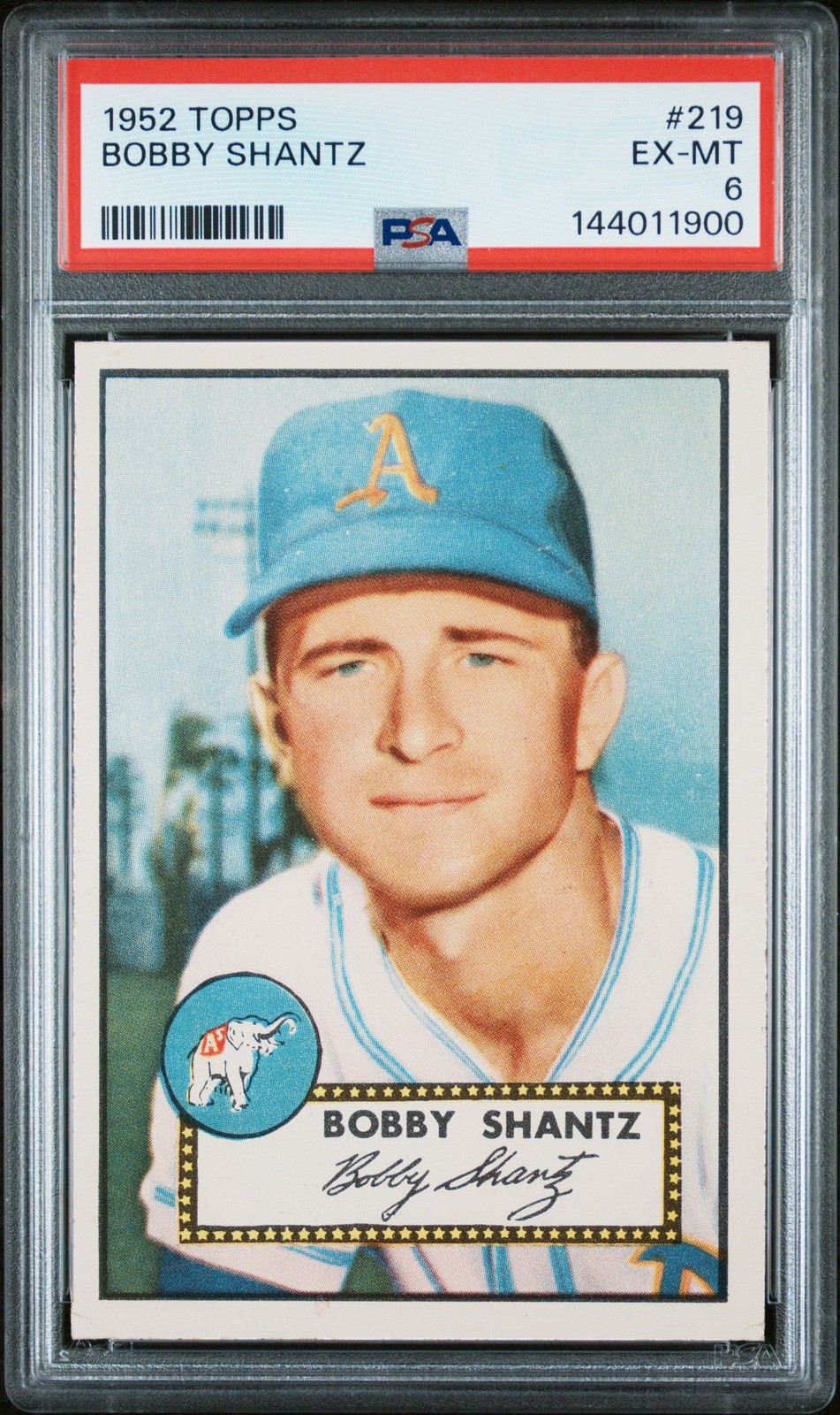 Bobby Shantz 1952 Topps PSA 6 #219 Philadelphia Athletics