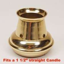 Seguidor de velas Bove para velas de 1-1/2" de diámetro, latón macizo (quemador superior)