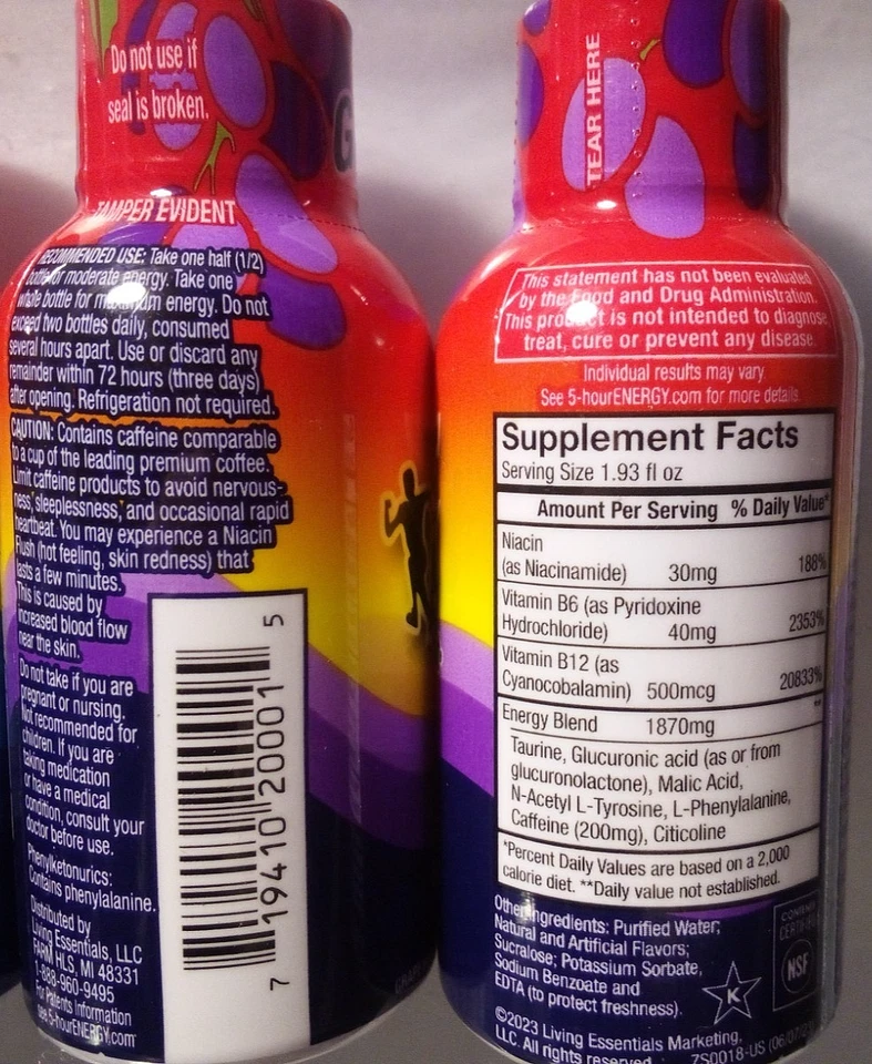 Disparo de energía de 5 horas fuerza regular 1,93 oz 5 unidades aumento rápido de energía ¡Envío y devolución gratis! Foto 4 de 4