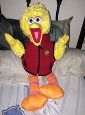 Sesame Street BAB 22  Build-a Bear Big Bird 2006 Plush with Vest  Heartbeat 