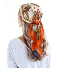 35 Satin Large Square Head Scarf Silk Feeling Neck Scarves Hair Sleeping Wrap...