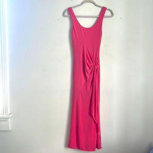 NWT Cinq a Sept Vera scoop neck sleeveless side gather maxi cocktail gown dress