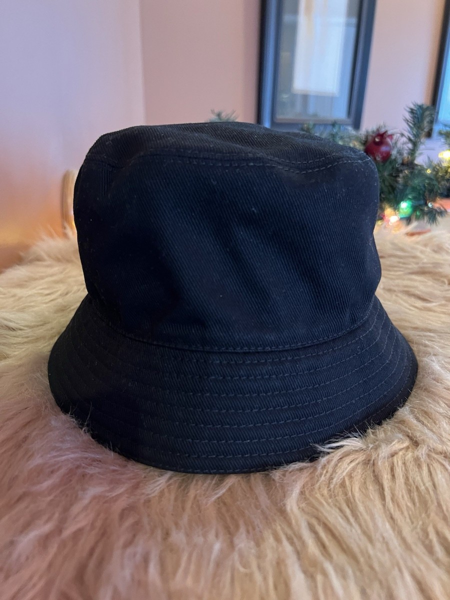 美品✨近年モデル　PRADA プラダ　ブラック デニム バケットハット Mサイズ Prada Black Denim Bucket Hat Size Extra Large Preloved | eBay