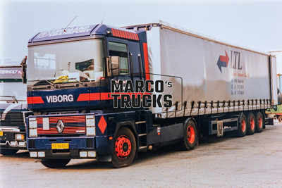 LKW Foto Renault AE 500 Truck Dänemark blau VIBORG, LTL, LEONARD TRANSPORT #a1tj