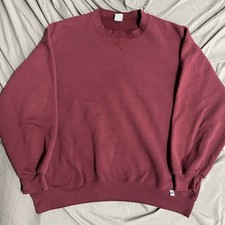 Vintage 90s Maroon Red Russell Athletic Crewneck Sweatshirt Sz XXL Made In USA