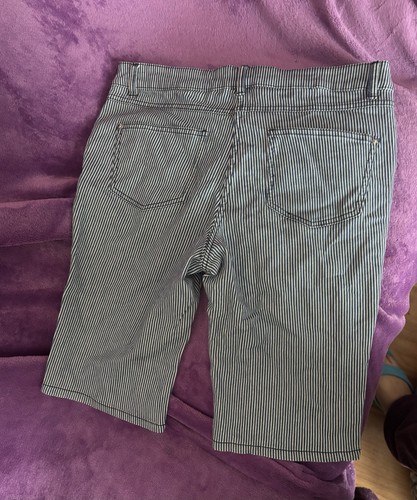 Papaya denim blue white stripe shorts 12 - Picture 4 of 4