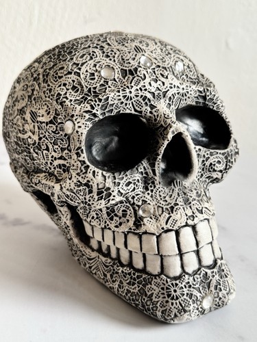 Tag der Toten schwarz-weiß geschnürt geblendet Totenkopf Dekor - Bild 1 von 6