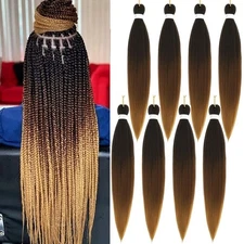Pre Stretched Braiding Hair 26 inch 1B/30/27 26 Inch(8 Packs), 