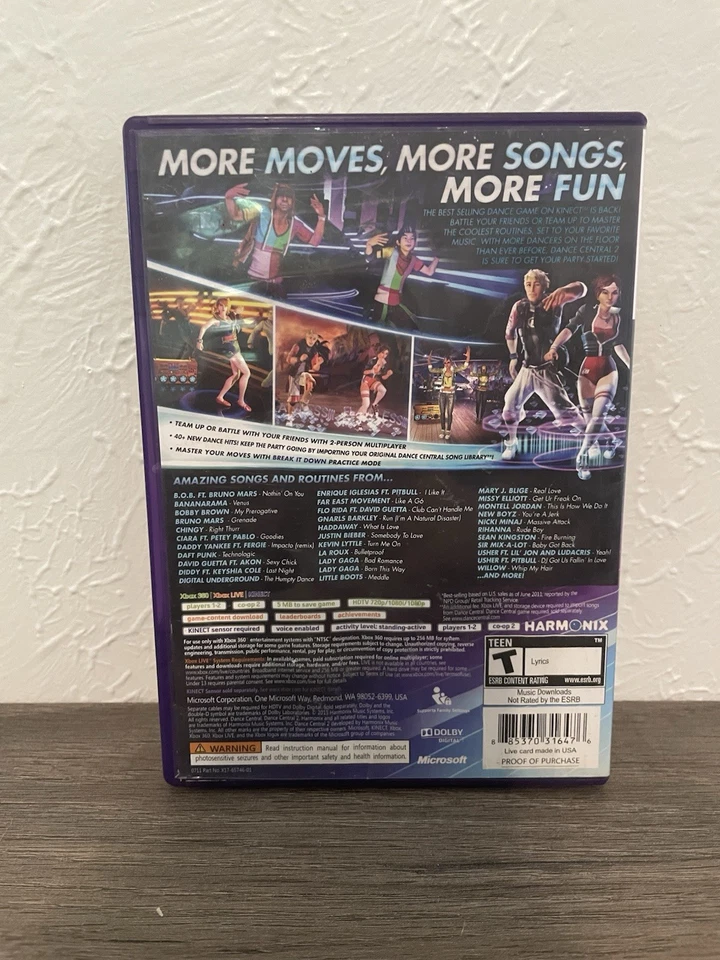 Dance Central 2 Microsoft Xbox 360, 2011, New Sealed, Kinect Game - Image 2 of 4