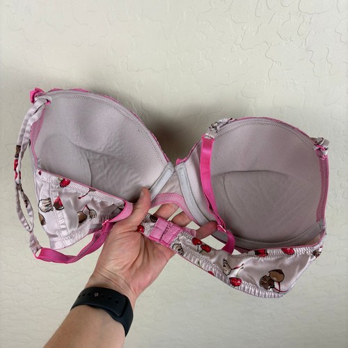 Victoria's Secret Sexy Little Things Push Up Bra Chocolate Cherries Size 36D - Picture 5 of 7