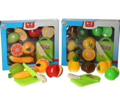 Fruit Kids Stick Together Cut Up Pretend Play Kitchen Toy Cutting Fruit  Board UK