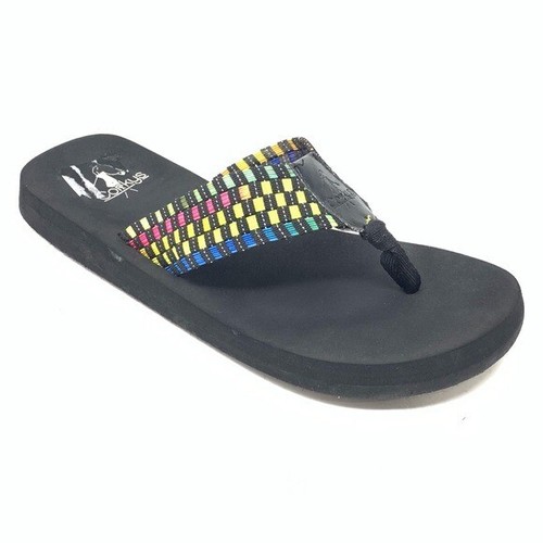 Corkys Woven Rainbow Multicolored Colorful Flip Flop Thong Sandals Size 7 |  eBay
