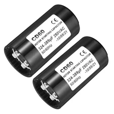 2 Pack Motor Start Capacitor 324-389uF/Mfd 250VAC 50/60Hz CD60 Run