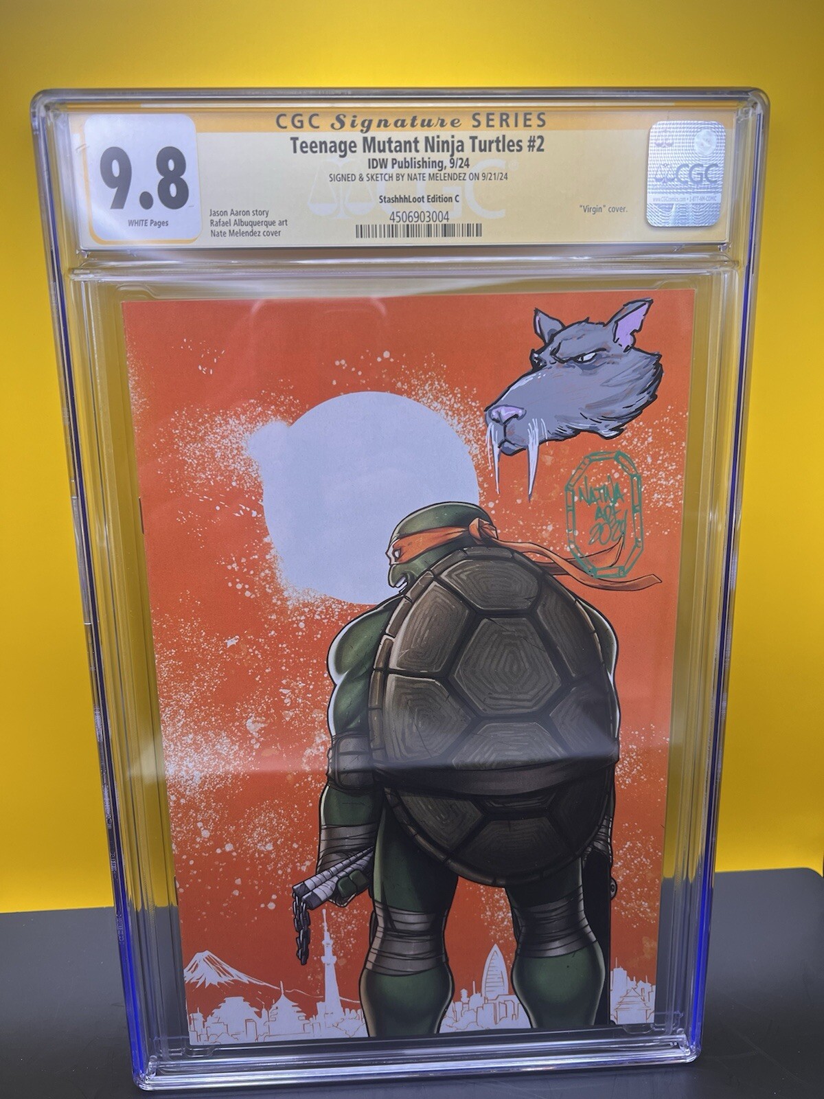 TMNT #1 NyCC 2024 Exclusive Natwa Signed Sketch Michelangelo Cover Limited 500