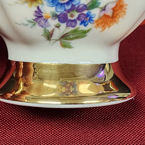 Vintage CG Sugar Bowl Creamer Set Gold Trim Floral - Picture 8 of 20