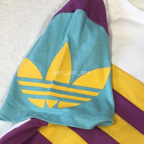NWT Adidas Originals Womens Sportivo Trefoil Plus Cropped Tee White/Purple LARGE - Picture 7 of 9