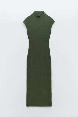 ZARA NEW FW23 WOMAN MIDI METALLIC THREAD KNIT DRESS GREEN S-XL 3471/105 |  eBay