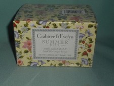 Crabtree Evelyn Summer Hill 7 Oz. Each Triple Milled Soap Bar Sealed Set of 2