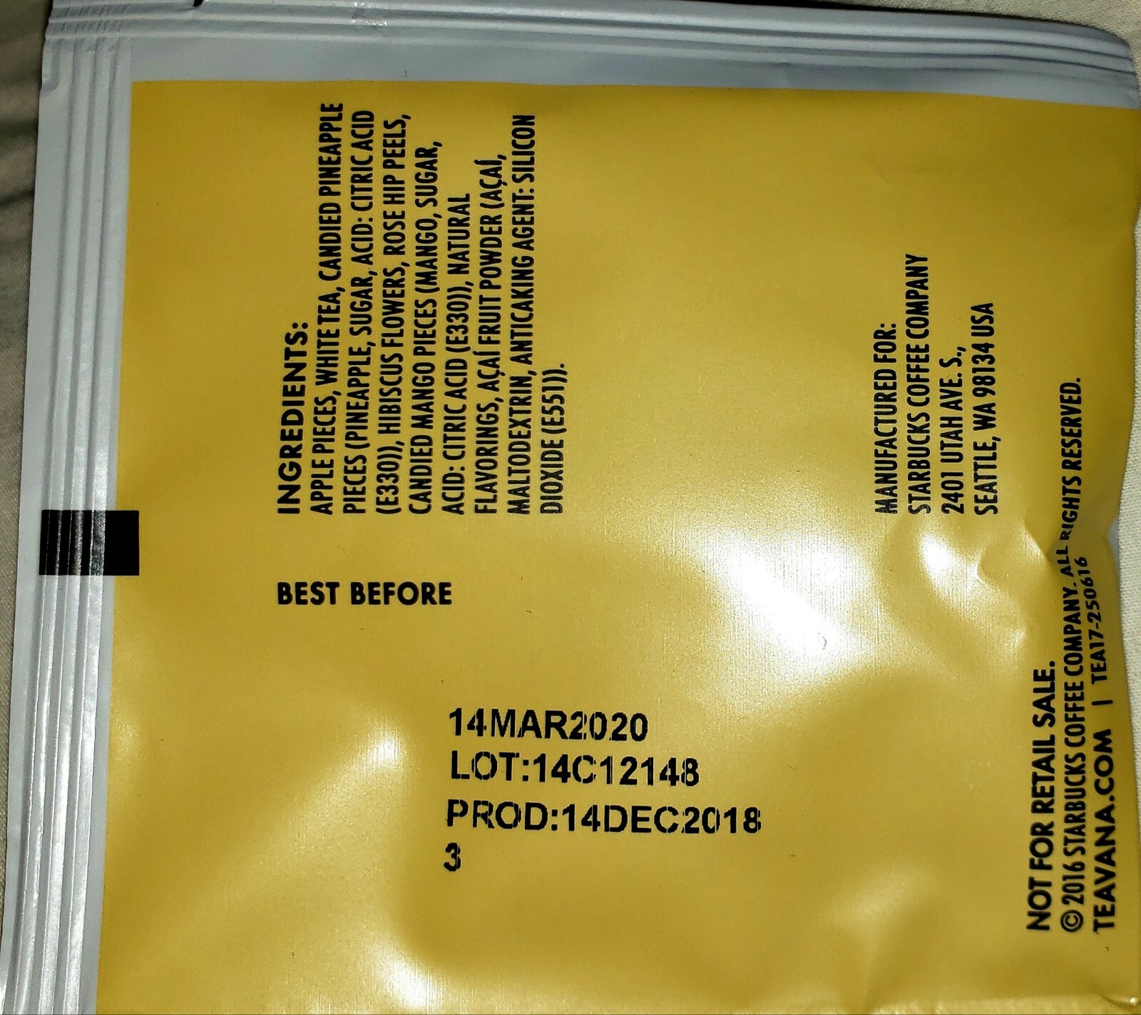 🌈 NEW! TEAVANA 10 YOUTHBERRY TEA SACHET TEA BAGS 1.20 Oz FULL LEAF TEA