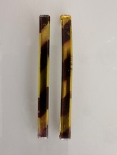 2 Goody Stay Tight Vtg Clasp Clip Hair Barrettes 3  USA Mock Tortoise Shell L69
