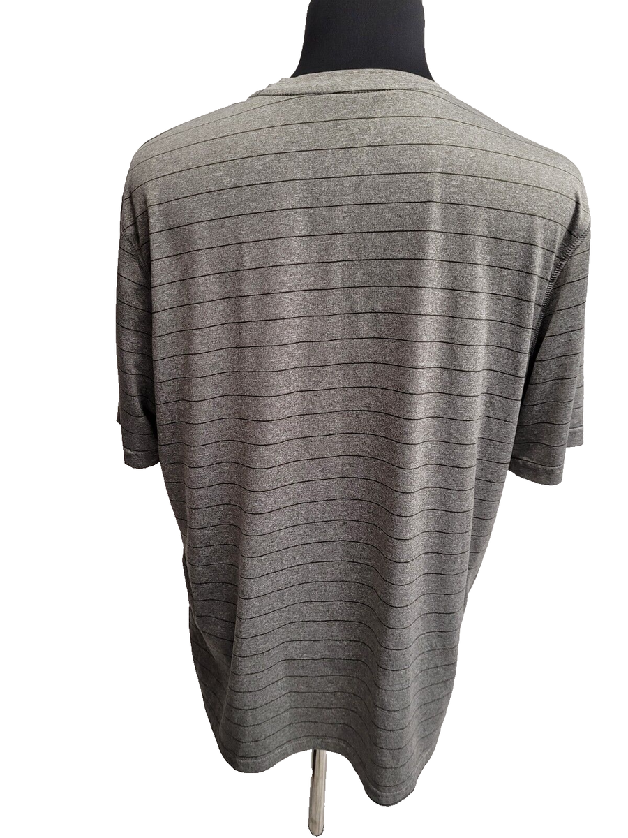 Men's Champion Tee (XL) Gray Stripe Short Sleeve Polyester