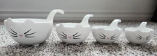 Cat Whiskers, Ears & Tail Ceramic Nesting Measuring Cups 4 pc set