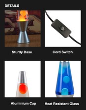 Lava Lamp 37cm Night Light Decor Various Colours Party Silver Base Large AUS — image 2