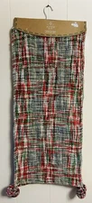 NEW Aspen Table Runner 16" x 72" Pom-Poms Festive Holiday ￼ #S6