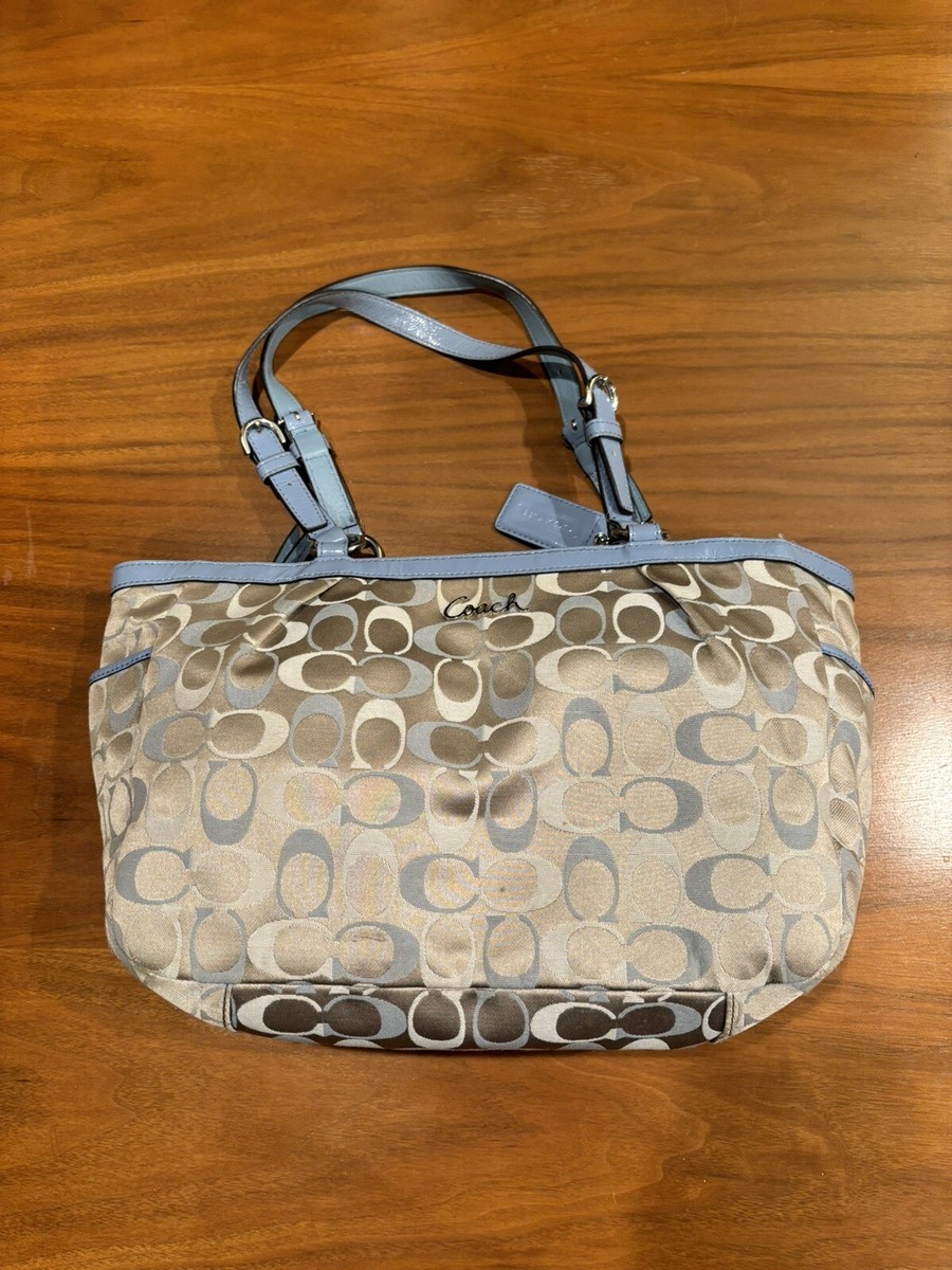 Vintage Coach Signature Zip Top Tote Shoulder Bag - M1175-F17676