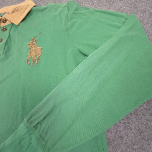 Ralph Lauren Shirt Mens LARGE Green Long Sleeve Collared Polo big pony Size L - Picture 5 of 12