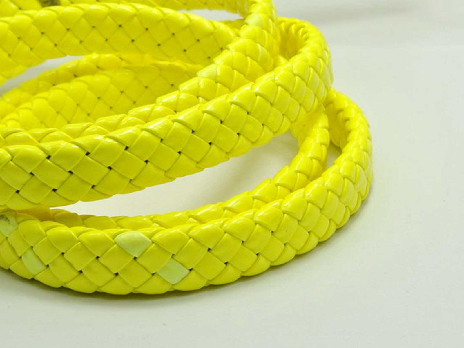 16.4 Feets Neon Yellow Flat Braided Bolo Cord Synthetic Leather Cord 10X4mm