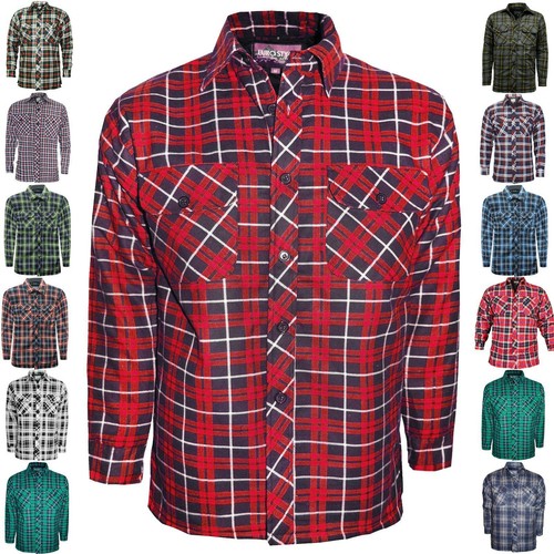 MENS LUMBER JACK CHECK PRINT SHIRT LONG 