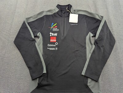 CRAFT Herren Ski Oberteil Sparebank 1/4 Reißverschluss grau Fleece Mittelschi...