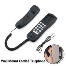US Telephone Desktop Corded Landline Mini Phone For Hotel Office Home Wall Mount