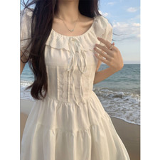 Women's Dress Lace Lace Tucked Waist Design High Waist One-shoulder A-line Dress