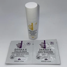 Derma E Vitamin C Concentrated Serum MINI .5oz/15 ml + Ultra Lift DMAE Packets