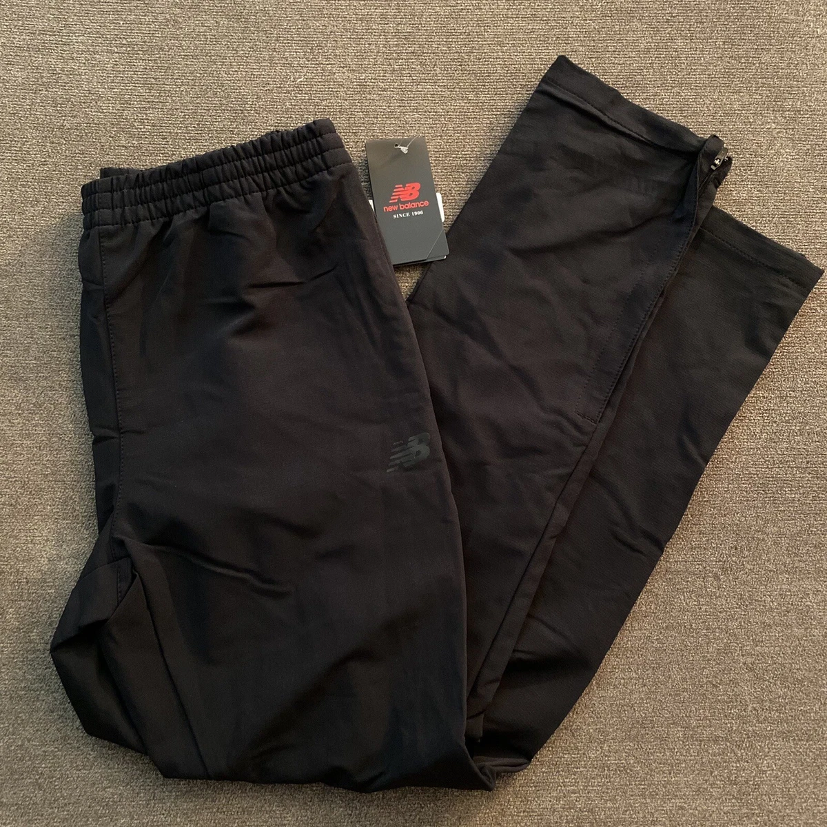 New Balance All Motion Zipper Joggers Mens Running Pants Black/Black Size  Medium