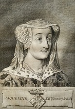 JACQUELINE 25th COUNTESS OF HOLLAND (1401-1436) PORTRAIT ENGRAVING 1770